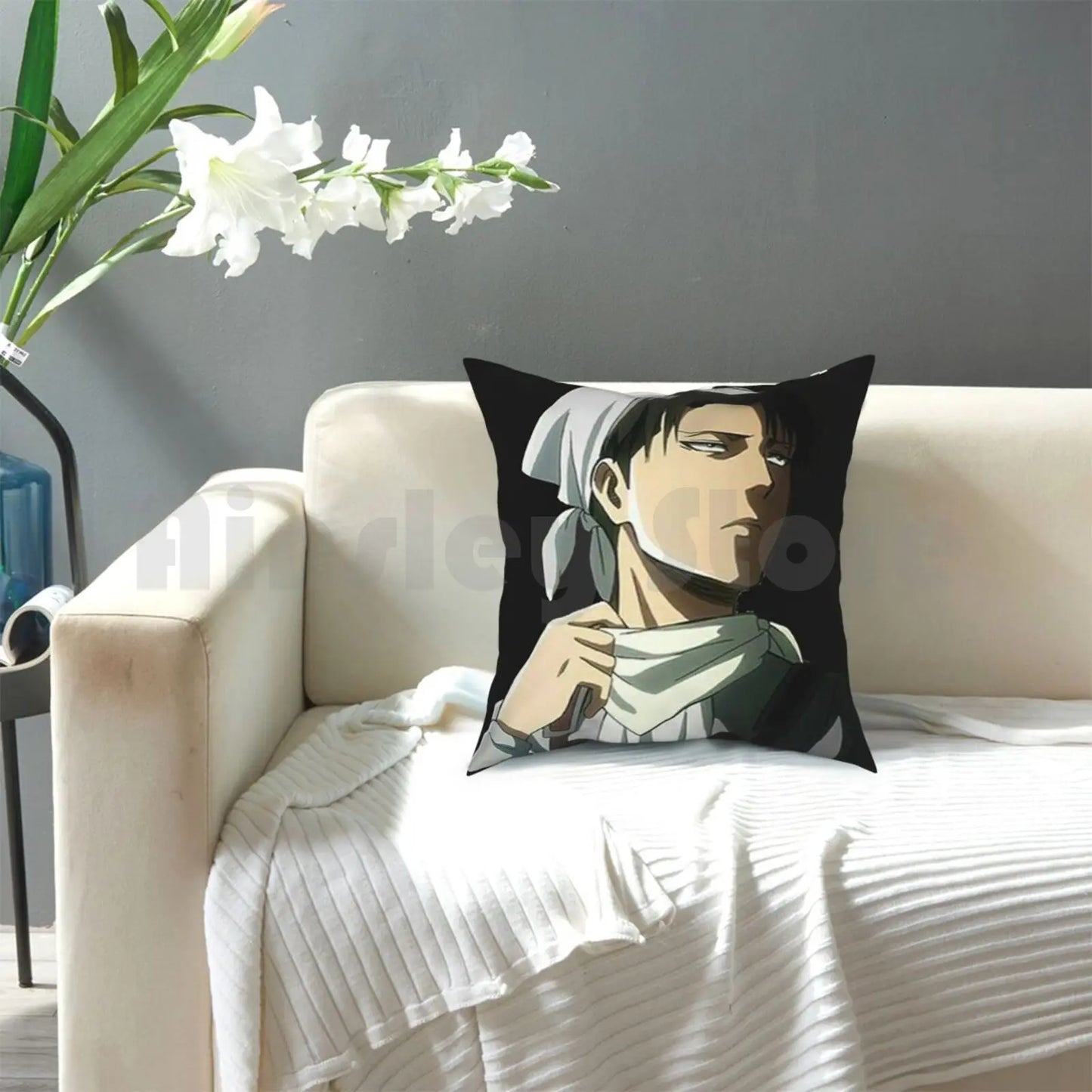 Attack on Titan Graphic Pillow Case - Levi Cleaning