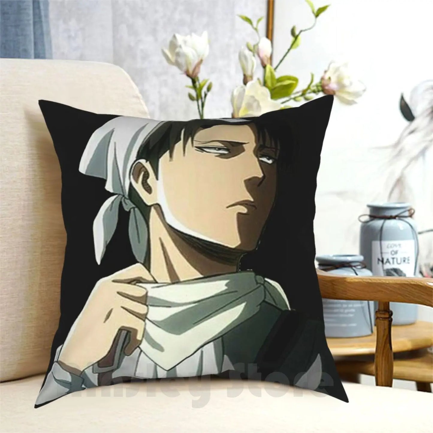 Attack on Titan Graphic Pillow Case - Levi Cleaning