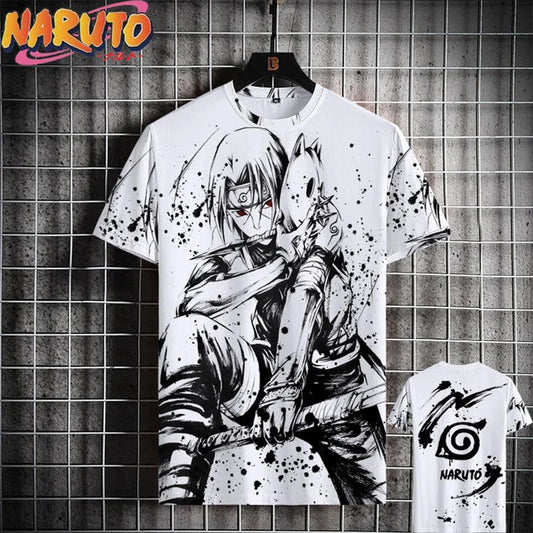 Monochrome Naruto Graphic Tees - Anbu Itachi, Anbu Kakashi, Sannin, Might Guy (11 Variants)