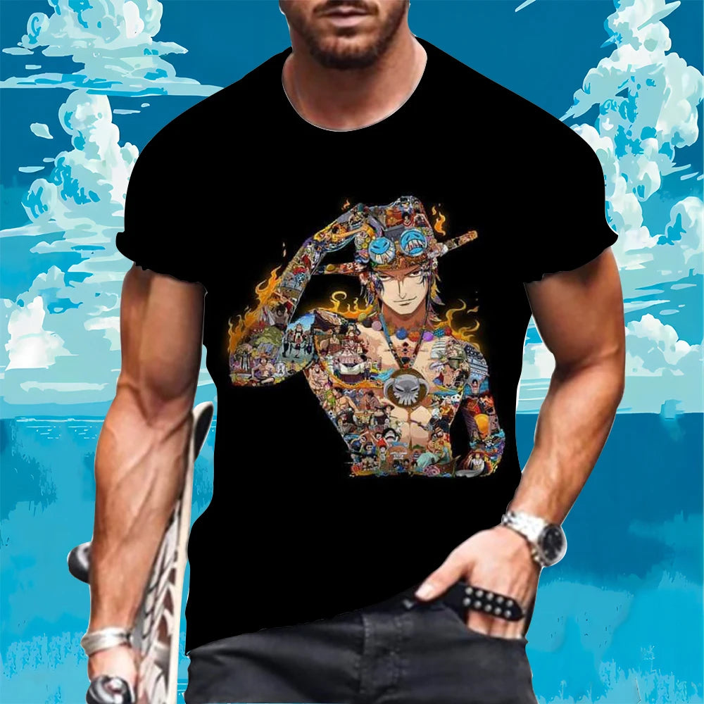 One Piece Graphic Tees - Luffy, Zoro, and Shanks (10 Variants)