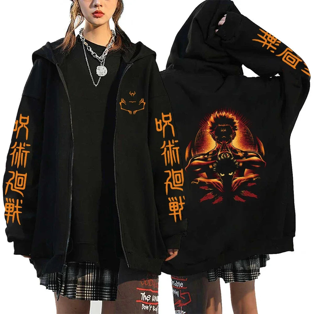 Jujutsu Kaisen Graphic Zipper Hoodies - Gojo, Itadori, Sukuna (9 Variants)