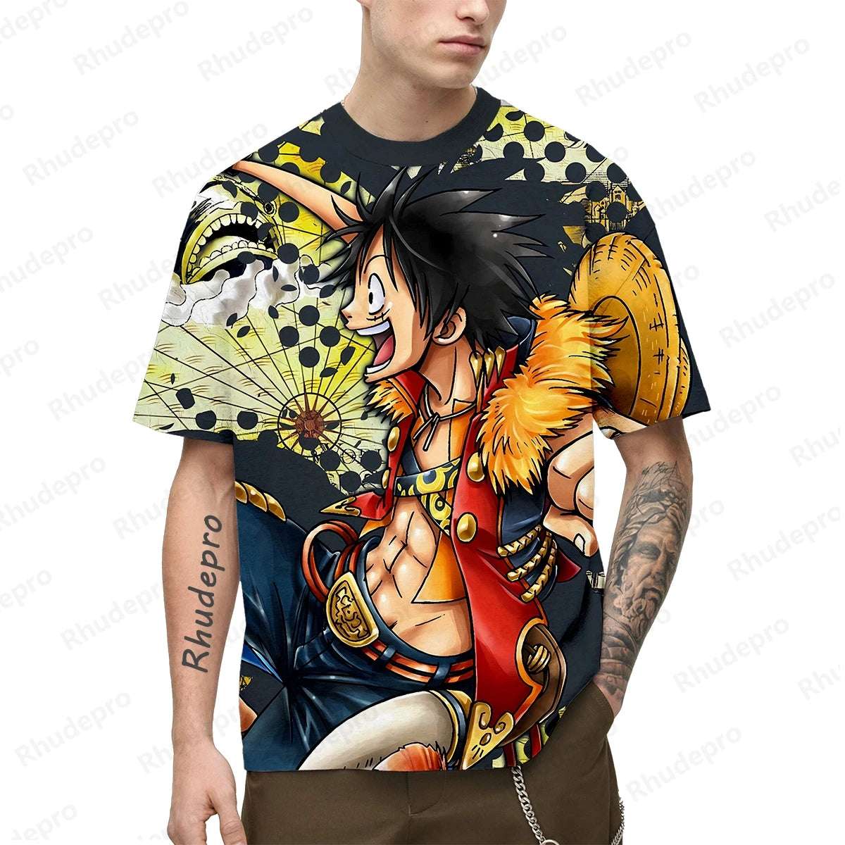 One Piece Graphic Tees - Luffy, Zoro, and Shanks (20 Variants)