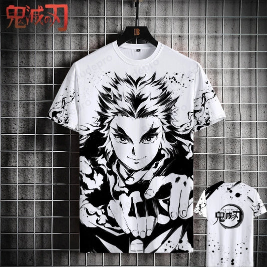 Monochrome Demon Slayer Graphic Tees - Tanjiro, Giyi, Rengoku and More! (15 Variants)