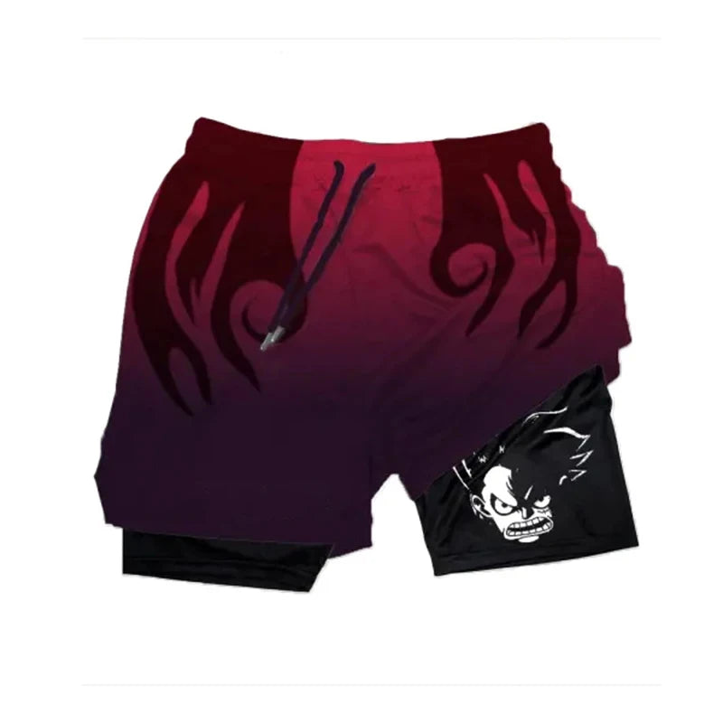 One Piece Graphic Quick Dry Breathable Sports Training Compression Shorts (6 Variants)