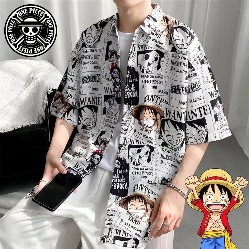 One Piece Graphic Cardigan - Wanted Posters