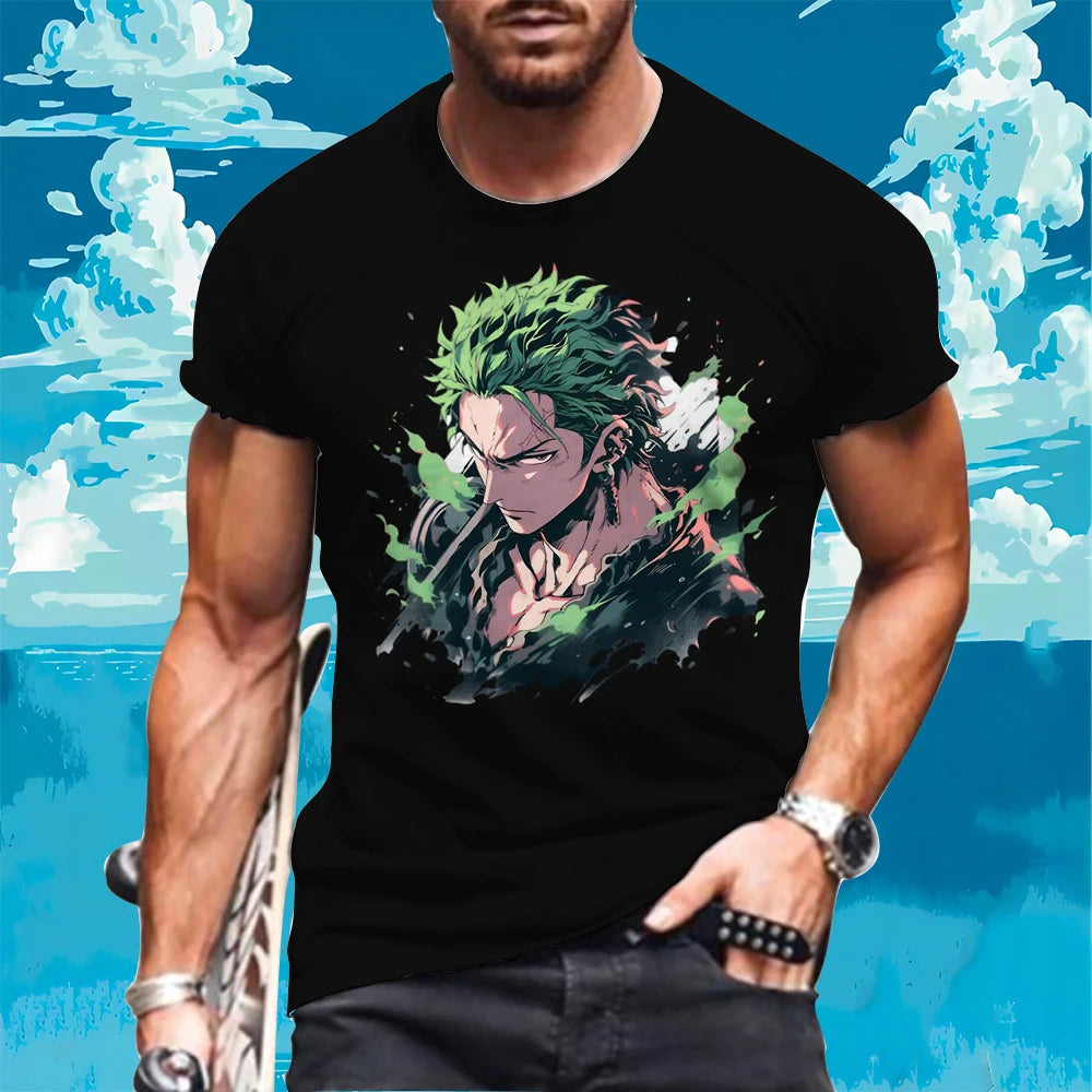 One Piece Graphic Tees - Luffy, Zoro, and Shanks (10 Variants)