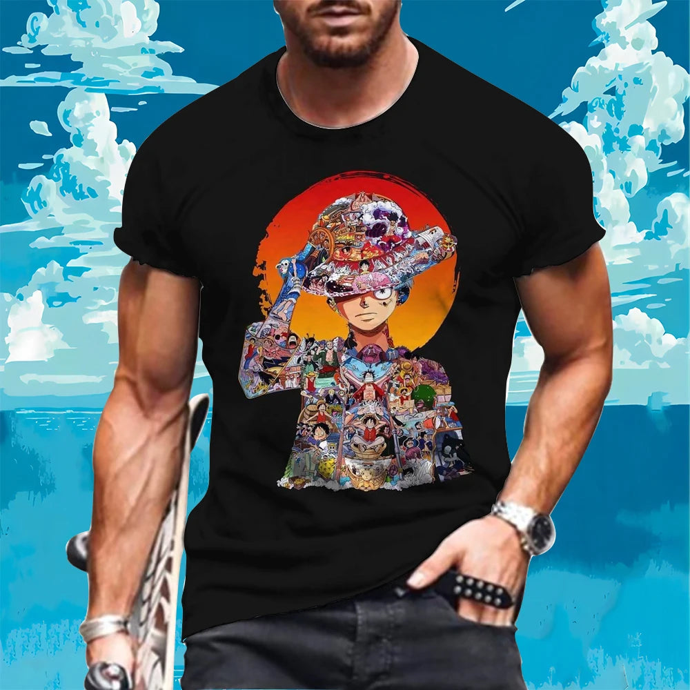 One Piece Graphic Tees - Luffy, Zoro, and Shanks (10 Variants)