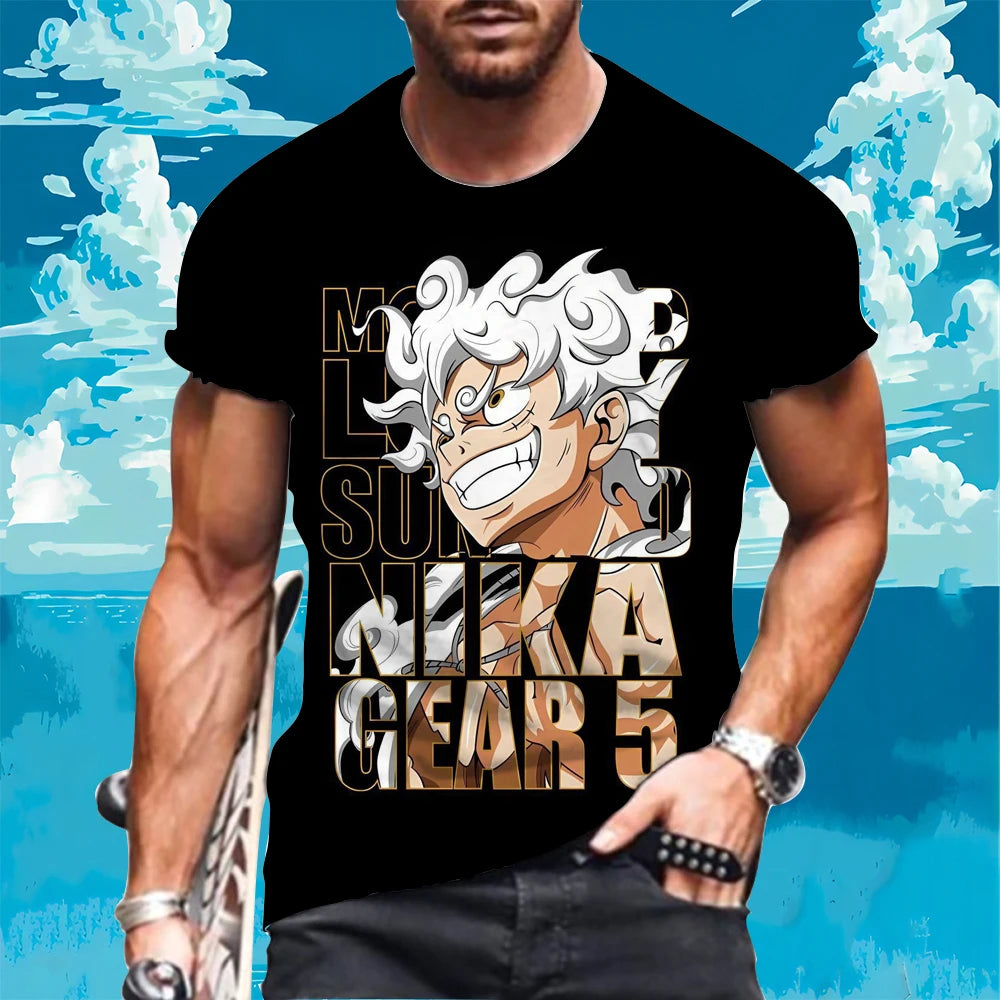 One Piece Graphic Tees - Luffy, Zoro, and Shanks (10 Variants)