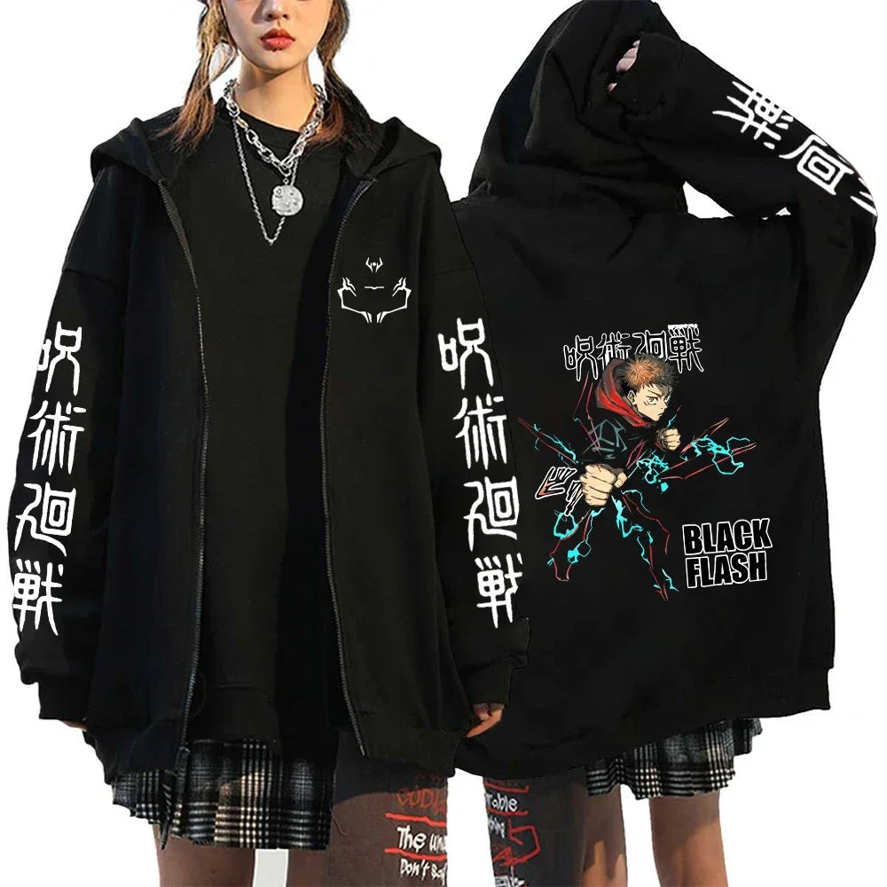 Jujutsu Kaisen Graphic Zipper Hoodies - Gojo, Itadori, Sukuna (9 Variants)