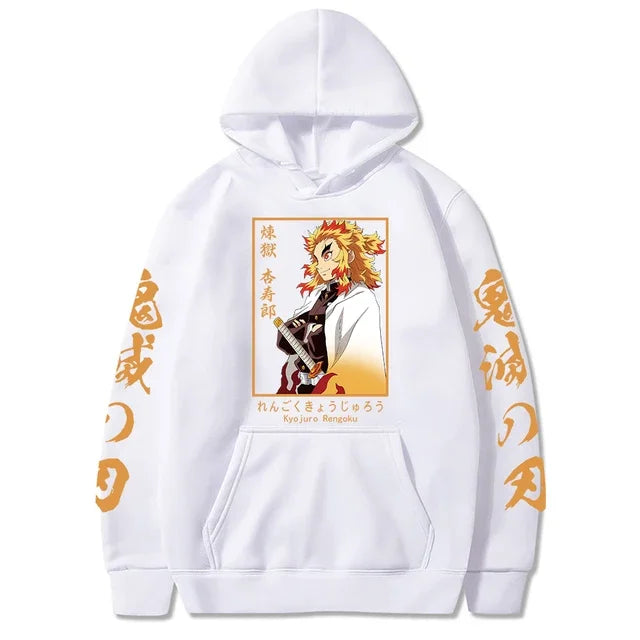 Demon Slayer Graphic Hoodies - Rengoku, Tanjiro, Nezuko, Zenitsu (8 Variants)