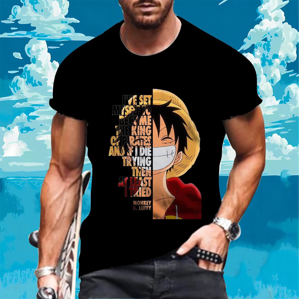 One Piece Graphic Tees - Luffy, Zoro, and Shanks (10 Variants)