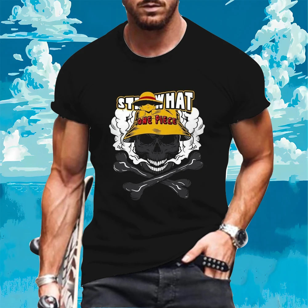 One Piece Graphic Tees - Luffy, Zoro, and Shanks (10 Variants)