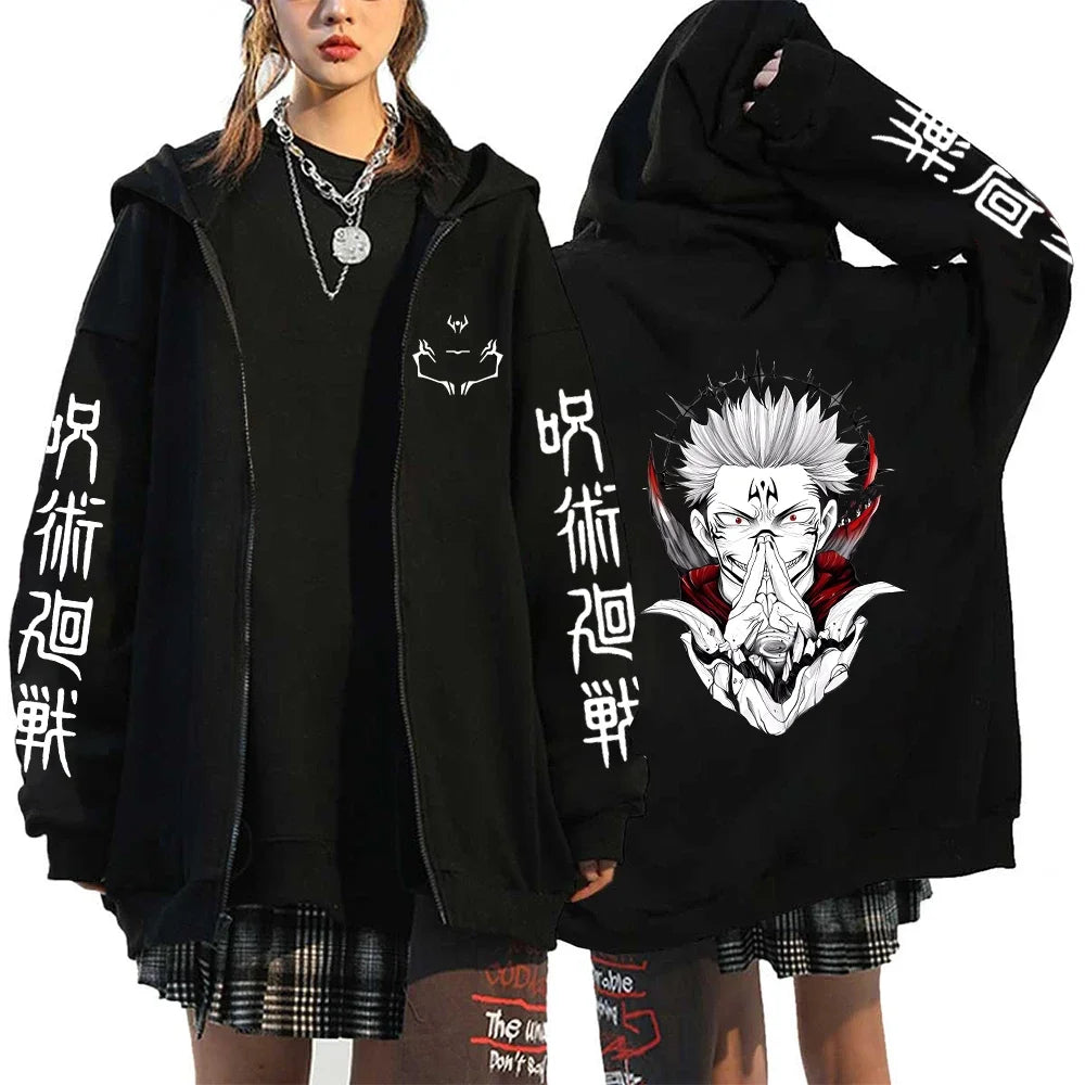 Jujutsu Kaisen Graphic Zipper Hoodies - Gojo, Itadori, Sukuna (9 Variants)