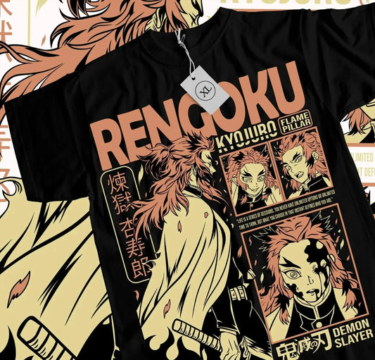 Demon Slayer Graphic Tee - Rengoku (2 Colors)