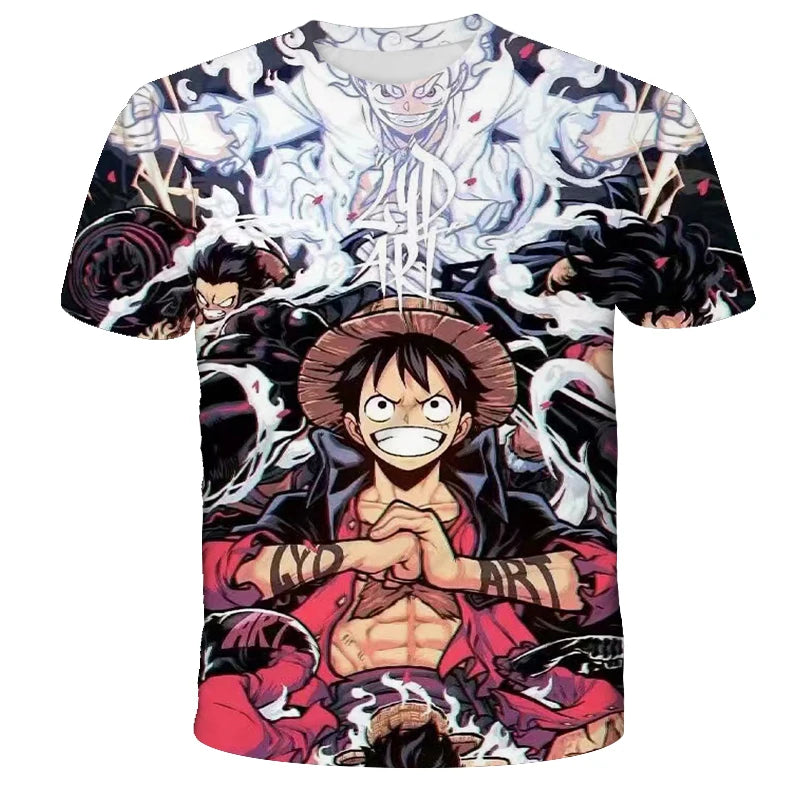 One Piece Graphic Tees – Luffy and Zoro (10 Variants)