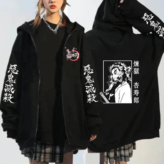 Demon Slayer Graphic Zipper Hoodie -  Kyōjurō,  Shinobu and Nezuko (6 Variants)