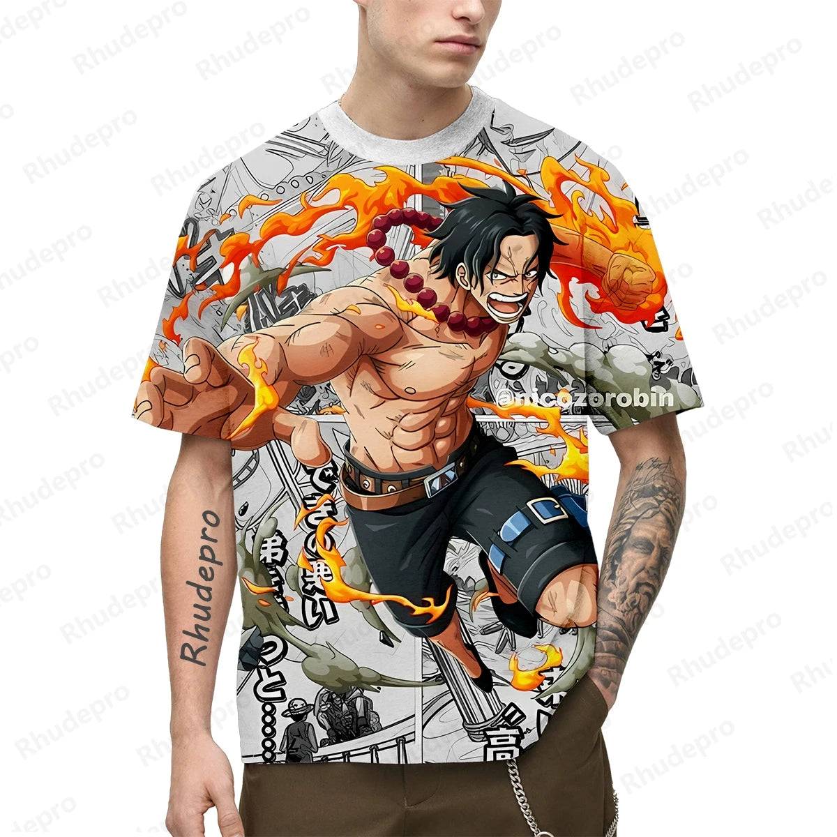 One Piece Graphic Tees - Luffy, Zoro, and Shanks (20 Variants)