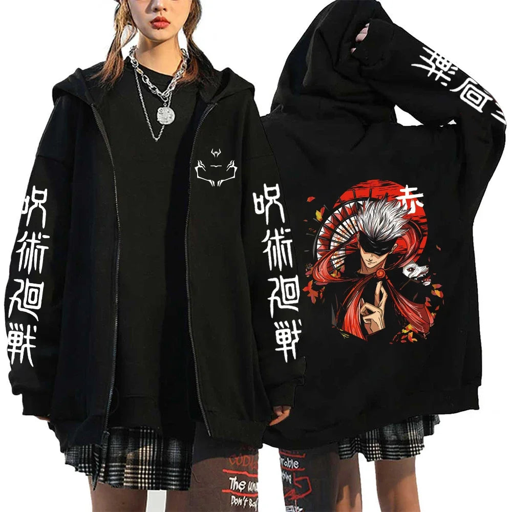 Jujutsu Kaisen Graphic Zipper Hoodies - Gojo, Itadori, Sukuna (9 Variants)